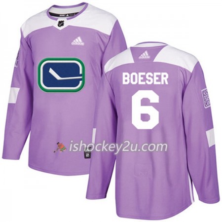 Mænd NHL Vancouver Canucks Trøje Brock Boeser 6 Adidas 2017-2018 Lilla Fights Cancer Practice Authentic